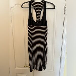 INC Black/Tan racer back stripped dress